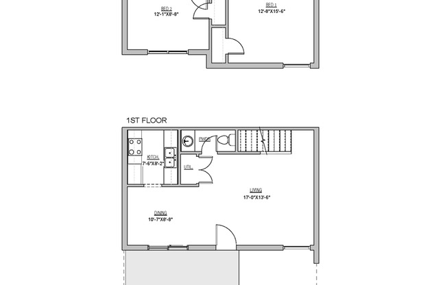 2 beds, 1.5 baths, 1,180 sqft, $1,275, Unit E12