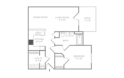 1 bed, 1 bath, 787 sqft, $1,220