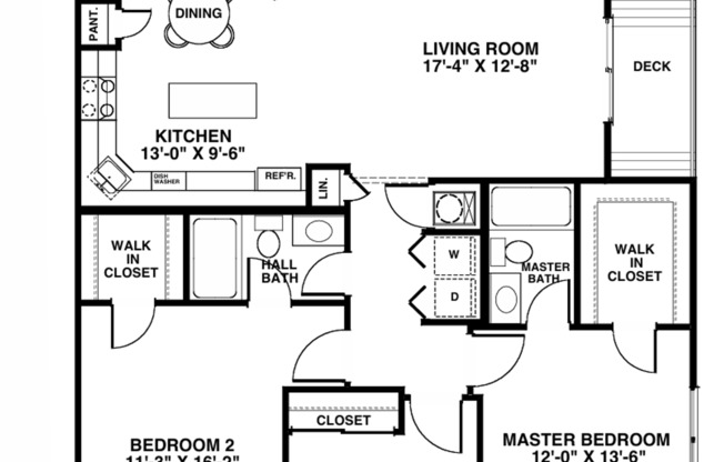 3 beds, 2 baths, 1,250 sqft, $1,850, Unit 1412