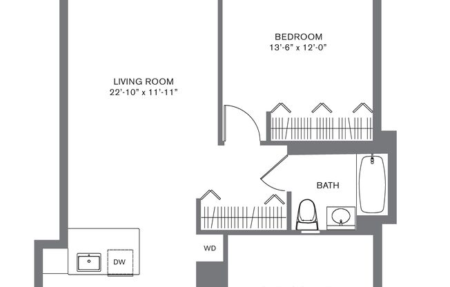 1 bed, 1 bath, 859 sqft, $7,041, Unit 208