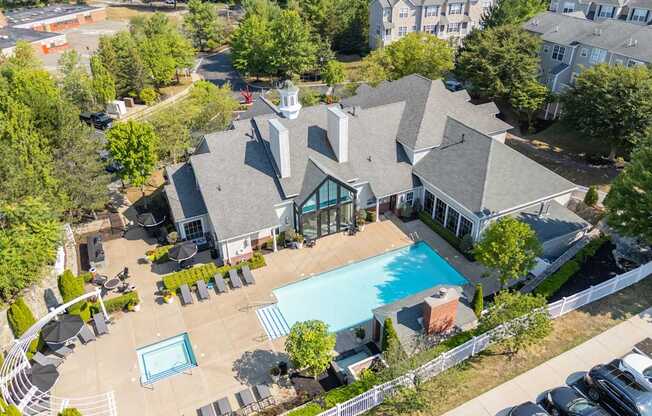 Outdoor Pool and Leasing Center at The Residences at Stevens Pond in Saugus, MA 01906