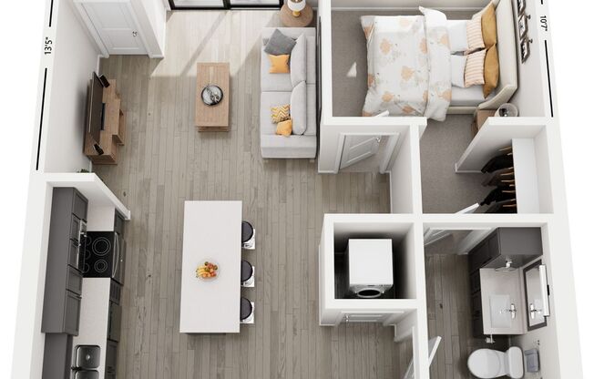 1 bed, 1 bath, 686 sqft, $1,730, Unit 122