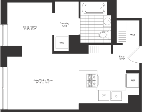 Studio, 1 bath, $4,867, Unit 4Y
