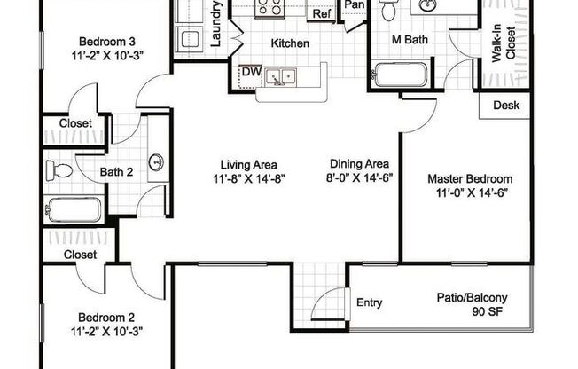 3 beds, 2 baths, 1,181 sqft, $1,837