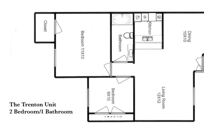 2 beds, 1 bath, 801 sqft, $1,125, Unit 221