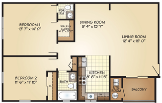 2 beds, 1.5 baths, 925 sqft, $2,230, Unit 1205