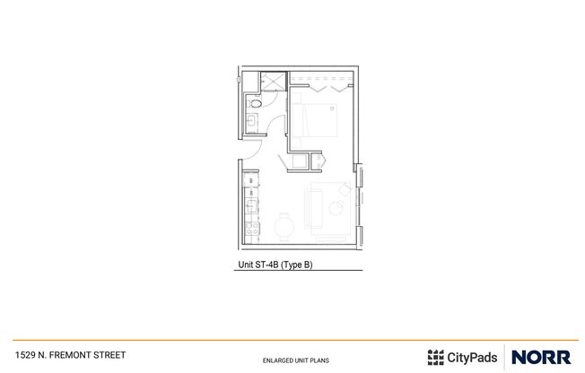Studio, 1 bath, 484 sqft, $2,670, Unit 225