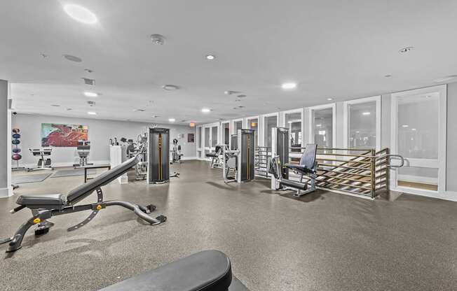 the gym at the preserve apartments