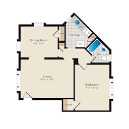1 bed, 1 bath, 670 sqft, $1,716