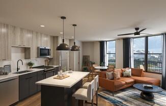 Gourmet kitchens with quartz countertops, custom cabinetry with soft close, and large chef’s island.