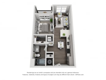 Studio, 1 bath, 606 sqft, $1,905