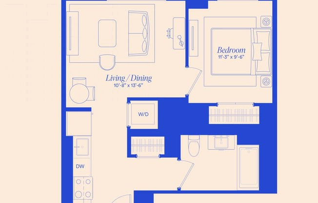 1 bed, 1 bath, $4,350, Unit 509S