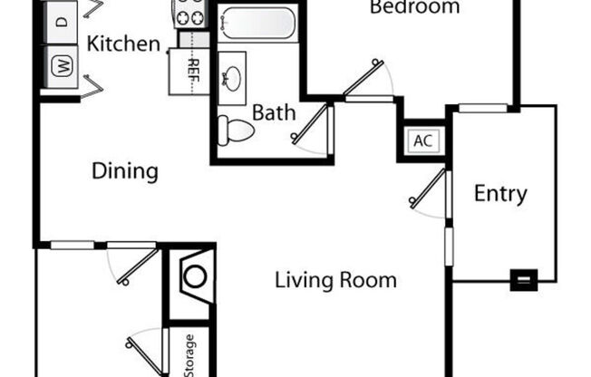 1 bed, 1 bath, 646 sqft, $1,599