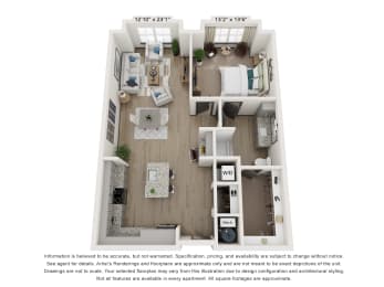 1 bed, 1 bath, 988 sqft, $1,355