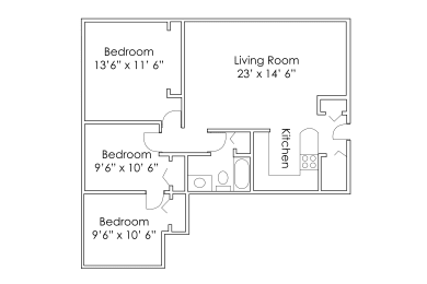 3 beds, 1 bath, 992 sqft, $1,580