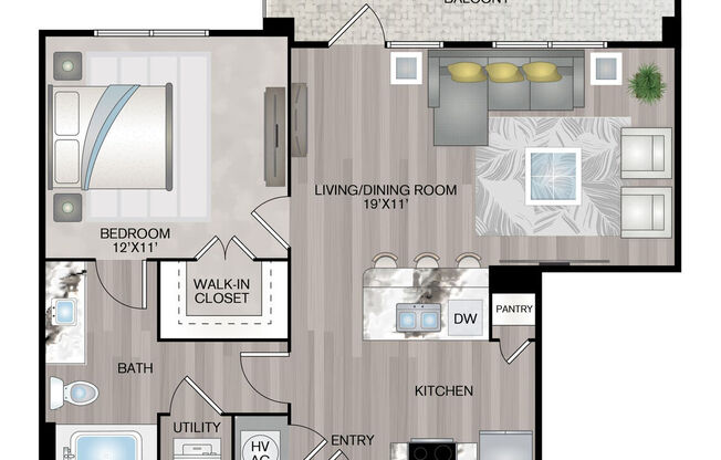 1 bed, 1 bath, 670 sqft, $1,300