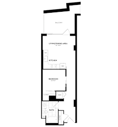 1 bed, 1 bath, 574 sqft, $2,634