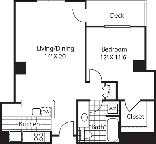 1 bed, 1 bath, 795 sqft, $2,756, Unit 1913