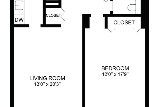 1 bed, 1 bath, 625 sqft, $2,775