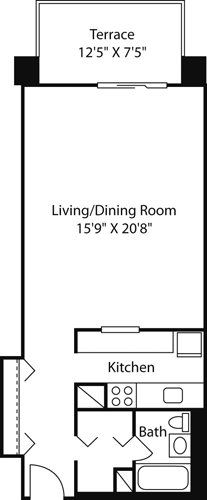 Studio, 1 bath, 650 sqft, $2,875, Unit 2103