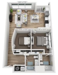 2 beds, 2 baths, 1,215 sqft, $2,394