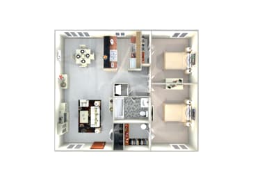 2 beds, 1 bath, 801 sqft, $1,373