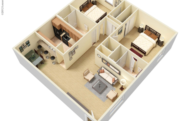 2 beds, 2 baths, 1,057 sqft, $1,340