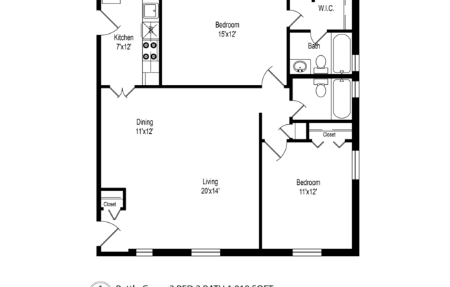 2 beds, 2 baths, 1,019 sqft, $2,995