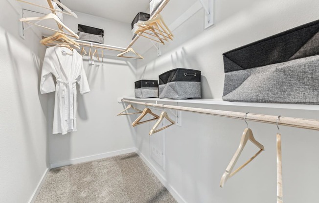 our spacious closets are stocked with robes and accessories for you to customize your closet