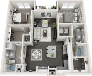 2 beds, 2 baths, 1,171 sqft, $2,400