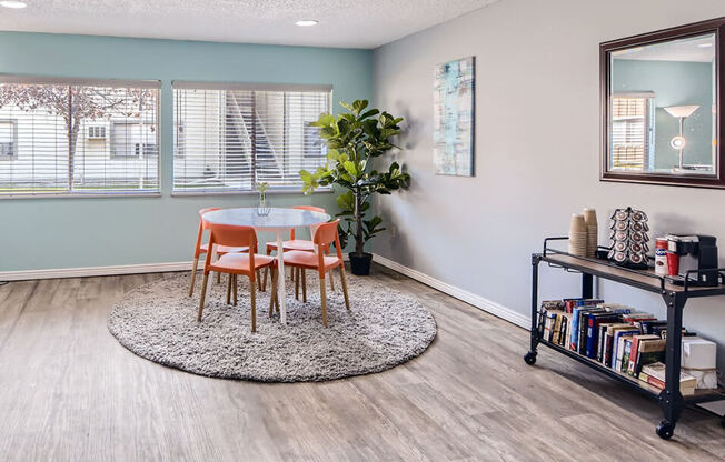 clubhouse area with glass table