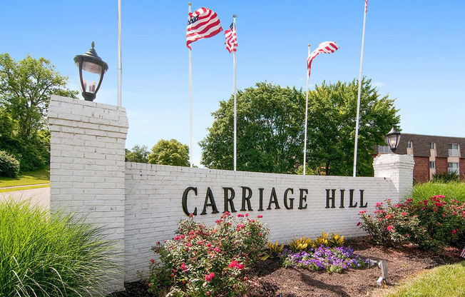Welcome sign at Carriage Hill Apartment Homes