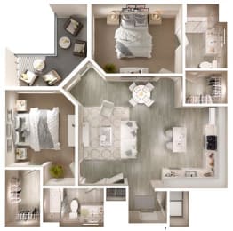 2 beds, 2 baths, 1,057 sqft, $1,823