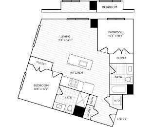 2 beds, 2 baths, 955 sqft, $3,675