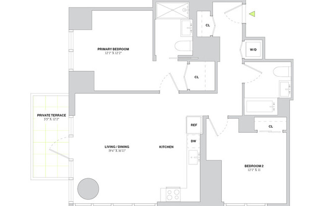 2 beds, 2 baths, $8,400, Unit 14E