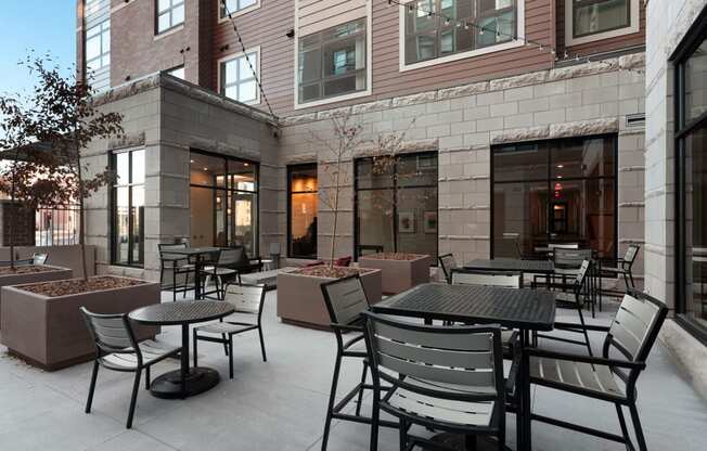 Patio at 1500 Nicollet Apartment Homes, Minneapolis, MN