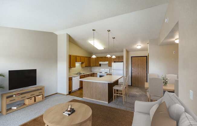 Open Kitchen Area at Sunset Ridge Apartments in Bismarck, ND