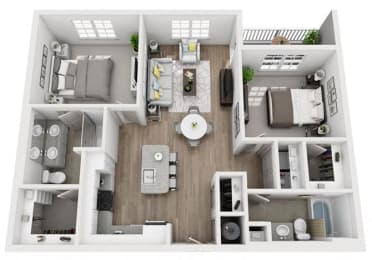 2 beds, 2 baths, 1,112 sqft, $2,573
