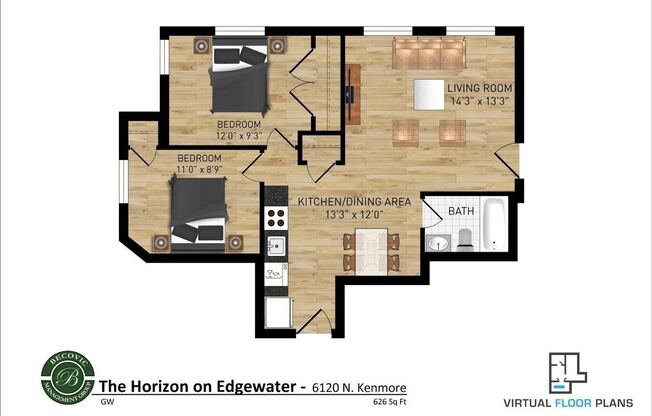 2 beds, 1 bath, 650 sqft, $2,100, Unit GW