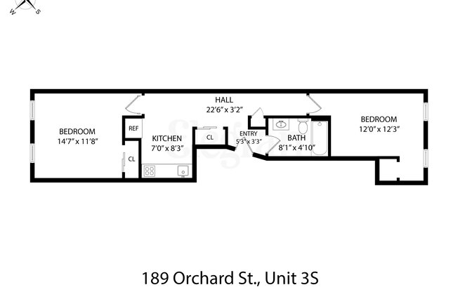 2 beds, 1 bath, $3,250, Unit 3S