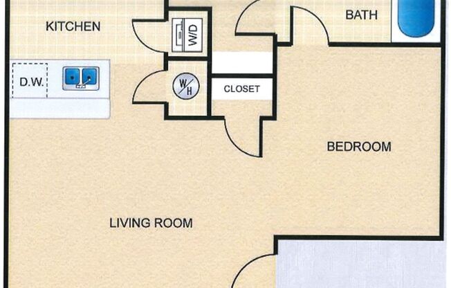 Studio, 1 bath, 450 sqft, $1,077, Unit 524
