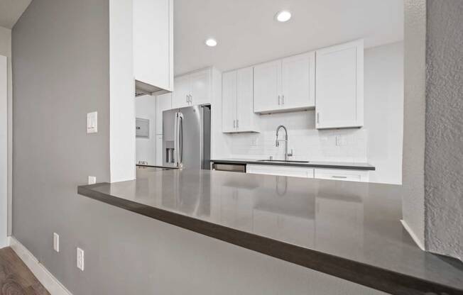 View of the Kitchen at Los Robles Apartments in Pasadena