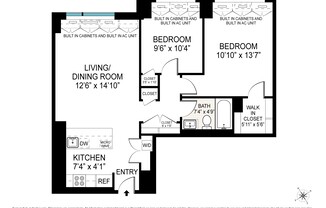 2 beds, 1 bath, 796 sqft, $6,700, Unit 21B