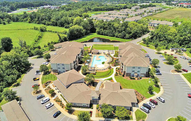 Aerial view of Legacy Concord Apartments