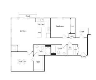 2 beds, 2 baths, 1,029 sqft, $2,140