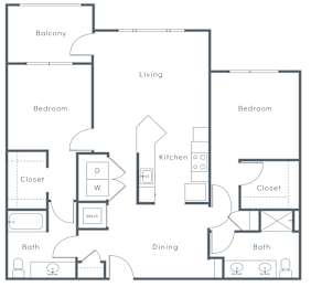 2 beds, 2 baths, 1,219 sqft, $1,899