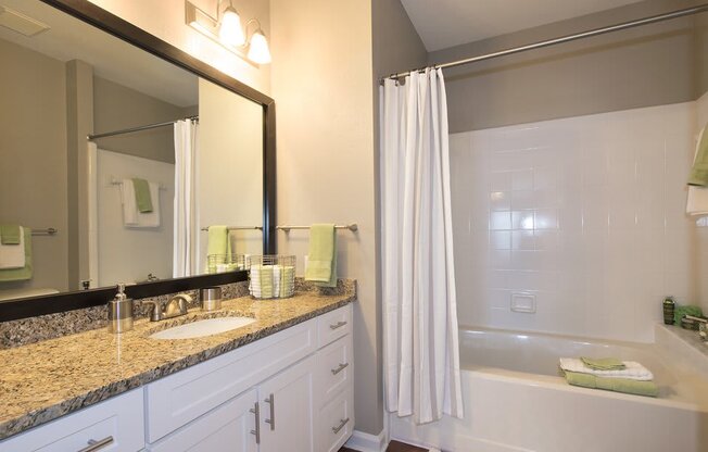 Framed mirrors in bathrooms