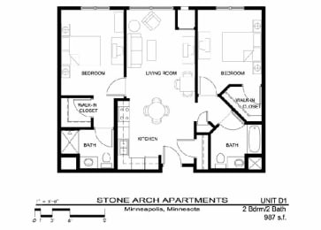 2 beds, 2 baths, 987 sqft, $1,595