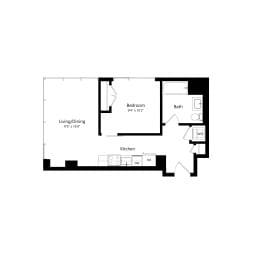 1 bed, 1 bath, 551 sqft, $2,110