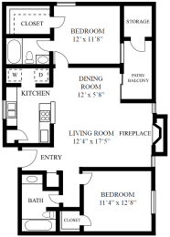 2 beds, 2 baths, 946 sqft, $1,427